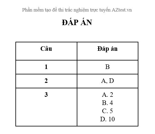 phần trả lời 1